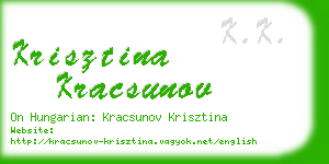 krisztina kracsunov business card